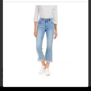 Charlie B cropped, fringed jeans NWT size 6